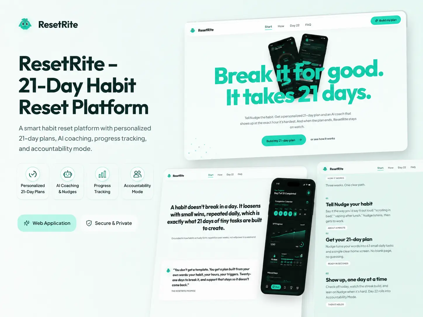 ResetRite progress tracking and Accountability Mode experience